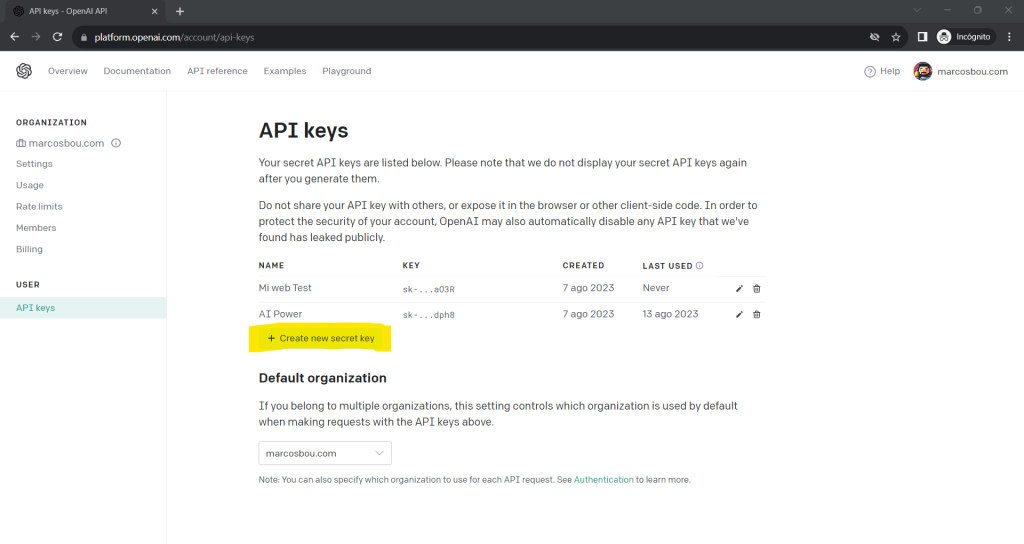 Guía para activar la API de OpenAI y conseguir una API Key_4